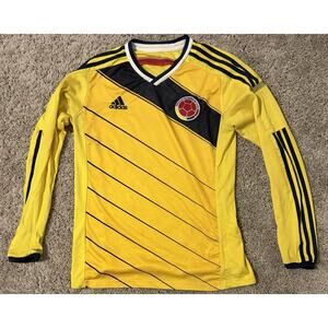 Retro adidas Colombia National Team Long Sleeve Soccer Jersey Yellow Size L